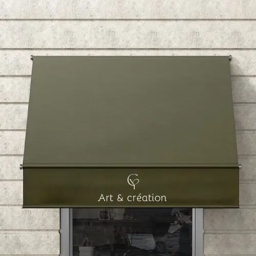 Devanture de boutique vert de la marque Cy art et création